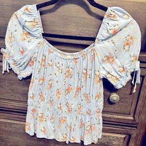 Kingston Grey Peplum Top. Size Small